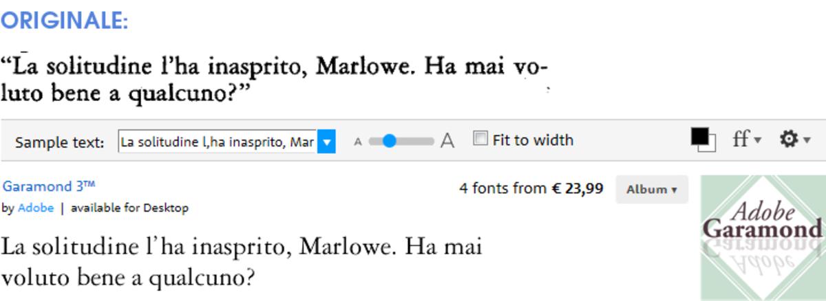 Triste, solitario y final (Vallecchi) font: Garamond